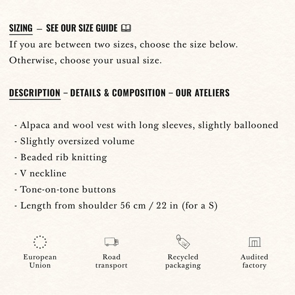 Sezane Gilet Basile Cardigan - Grenat - Picture 3 of 12